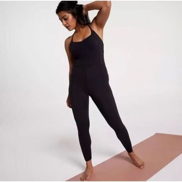 Calia Black One Piece Workout Yoga Jumpsuit With Adjustable Straps Medium - Picture 2 of 5